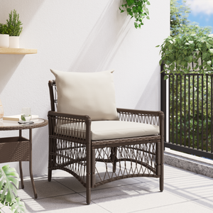 Sedia da Giardino con Cuscini Marrone 60x70x78 cm Polyrattan