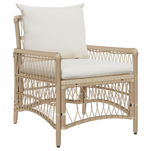 Sedia da Giardino con Cuscini Beige 60x70x78 cm in Rattan Sintetico