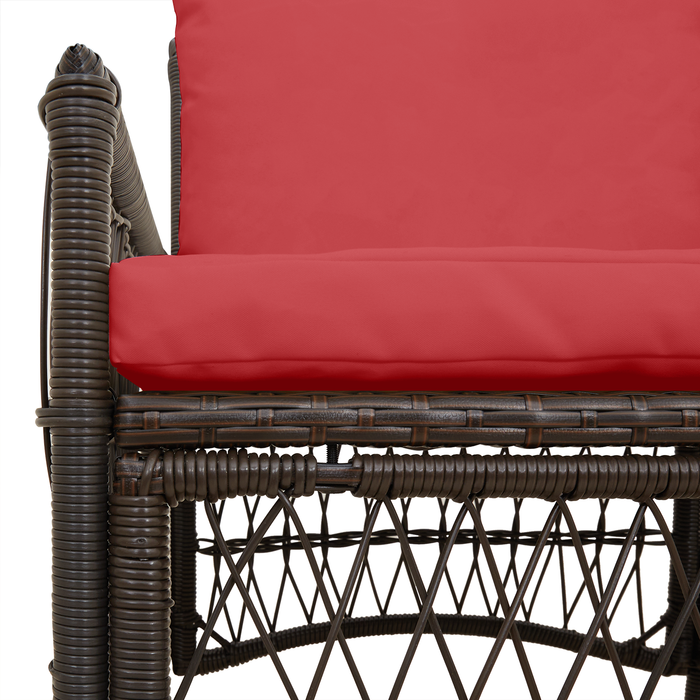 Sedia da Giardino con Cuscini Marroni 60x70x78 cm Rattan Poliestere