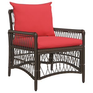 Sedia da Giardino con Cuscini Marroni 60x70x78 cm Rattan Poliestere