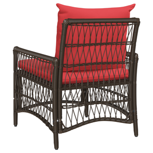 Sedia da Giardino con Cuscini Marroni 60x70x78 cm Rattan Poliestere