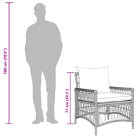 Sedia da Giardino con Cuscini Marroni 60x70x78 cm Rattan Poliestere