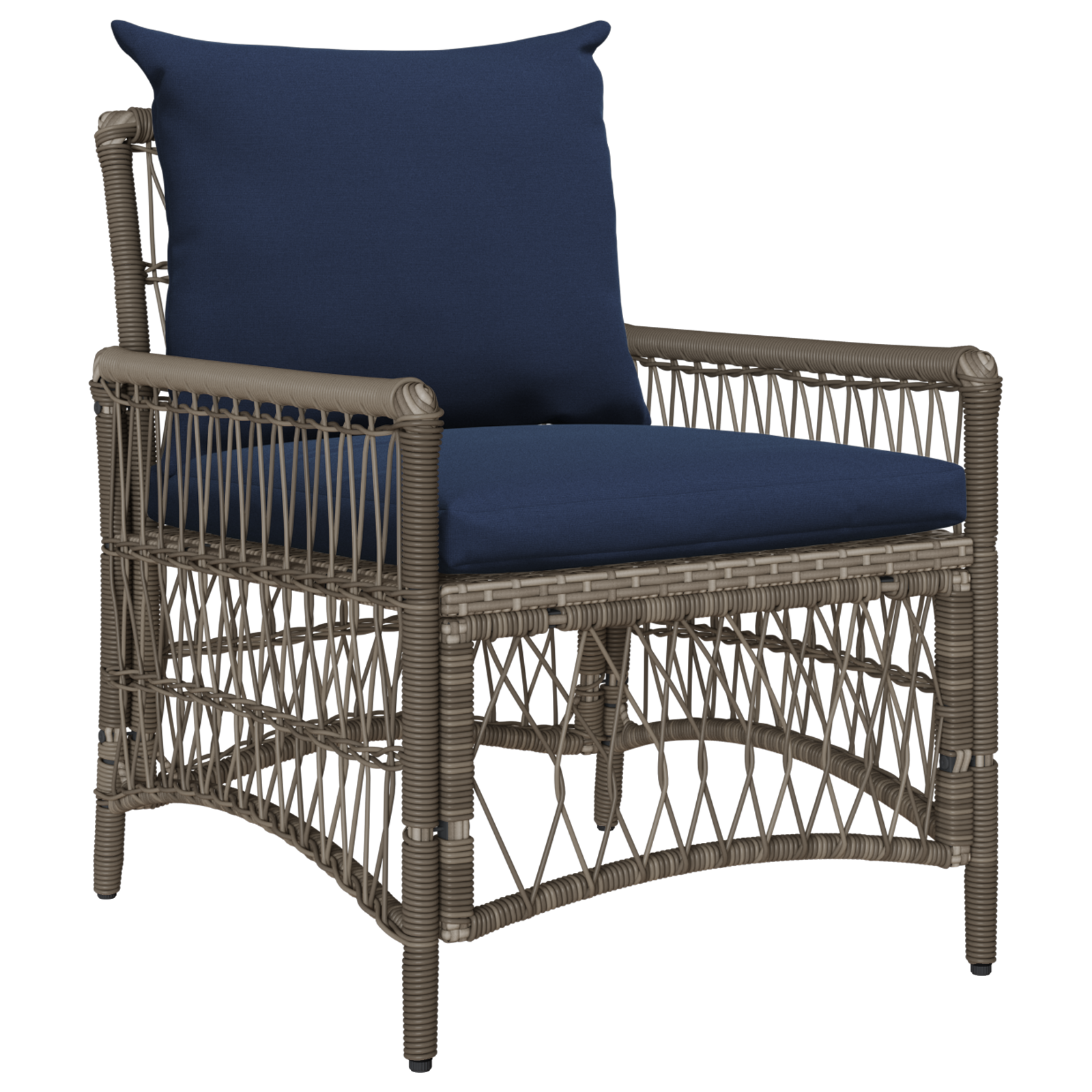 Sedia da Giardino con Cuscini Grigio 60x70x78 cm Rattan Sintetico