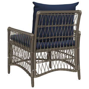 Sedia da Giardino con Cuscini Grigio 60x70x78 cm Rattan Sintetico
