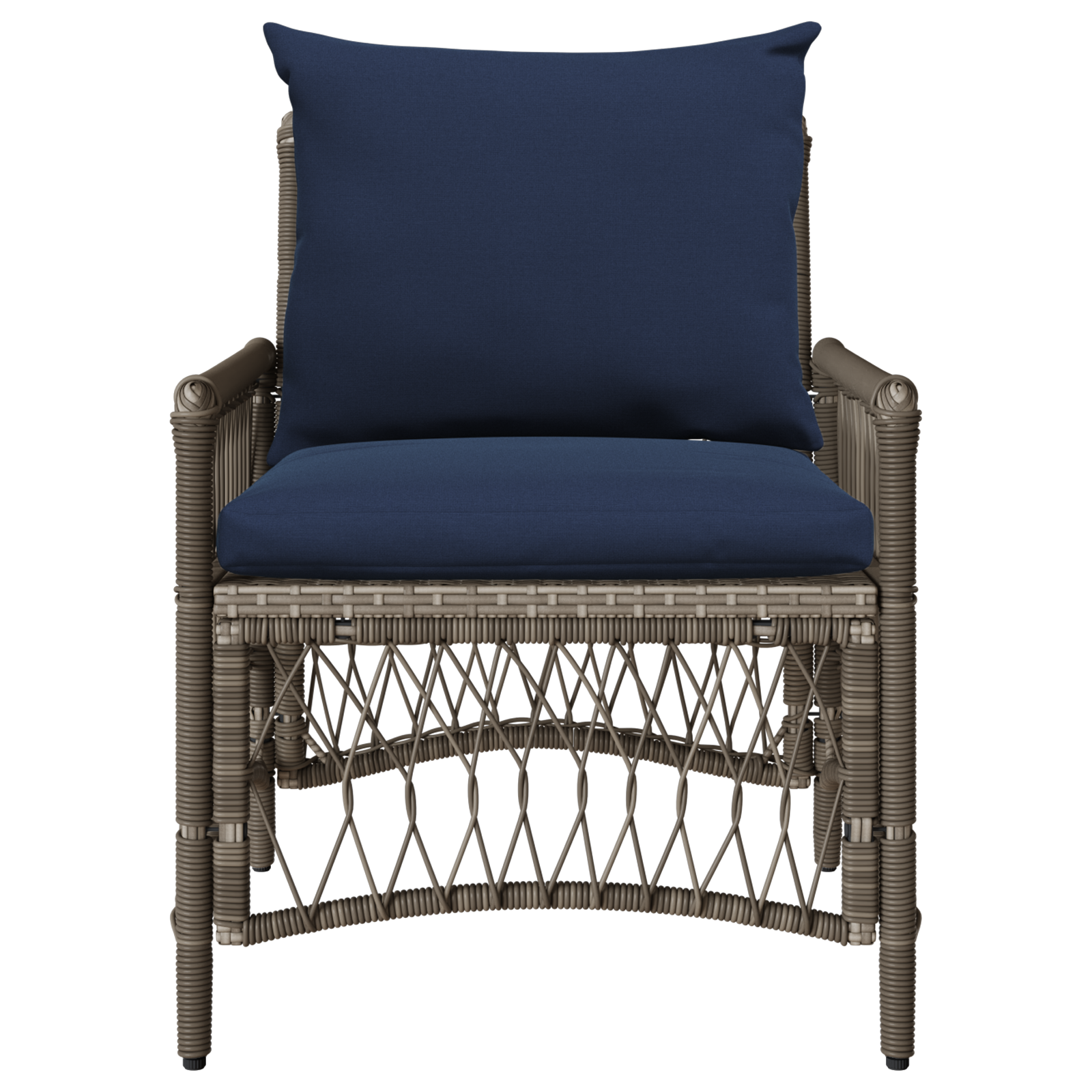 Sedia da Giardino con Cuscini Grigio 60x70x78 cm Rattan Sintetico