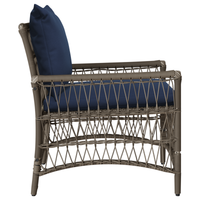 Sedia da Giardino con Cuscini Grigio 60x70x78 cm Rattan Sintetico