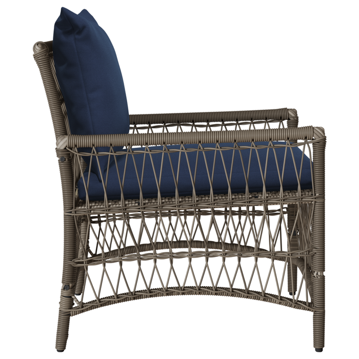 Sedia da Giardino con Cuscini Grigio 60x70x78 cm Rattan Sintetico