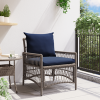 Sedia da Giardino con Cuscini Grigio 60x70x78 cm Rattan Sintetico
