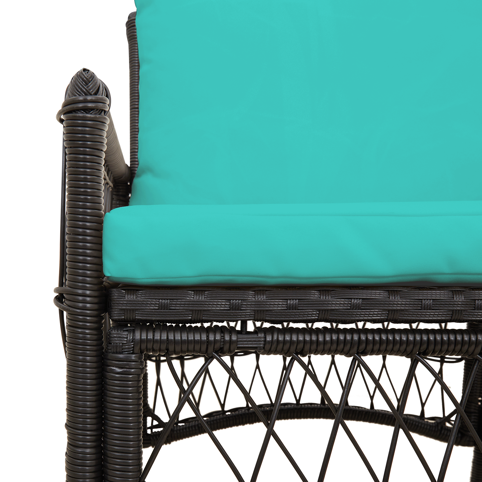 Sedia da Giardino con Cuscini Nera 60x70x78 cm in Polyrattan