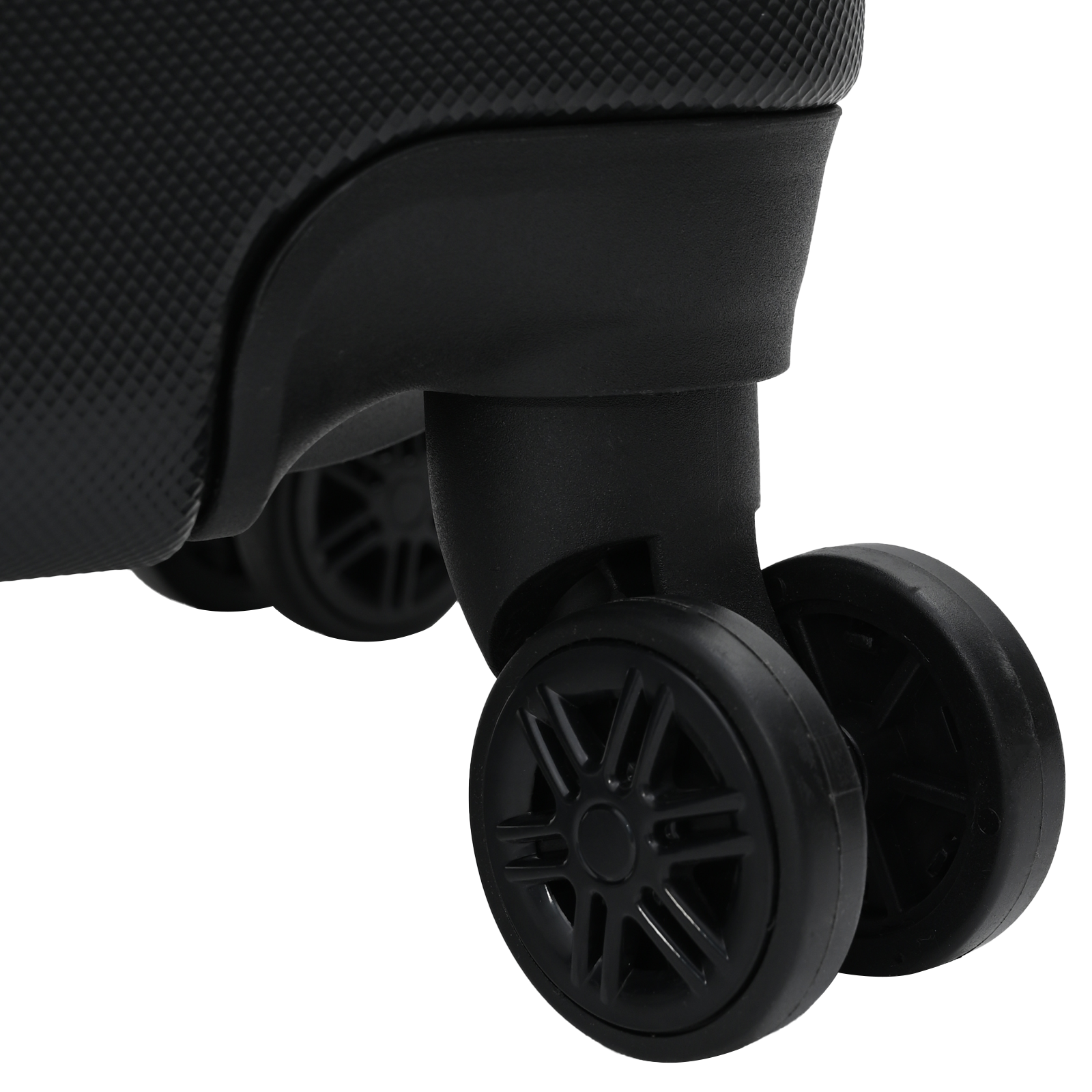 Set di valigie 3 pezzi in policarbonato rigido nero 20" 24" 28