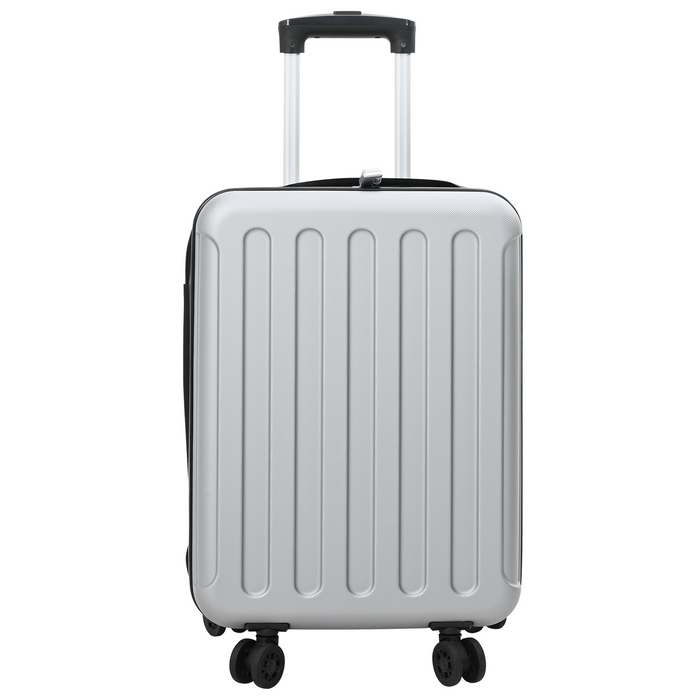 Valigia Pieghevole Rigida 20 pollici Argento 34 x 23 x 55.5 cm ABS