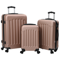 Set di Valigie 3 pcs Bagaglio Rigido Rosa Oro 20 24 28 ABS