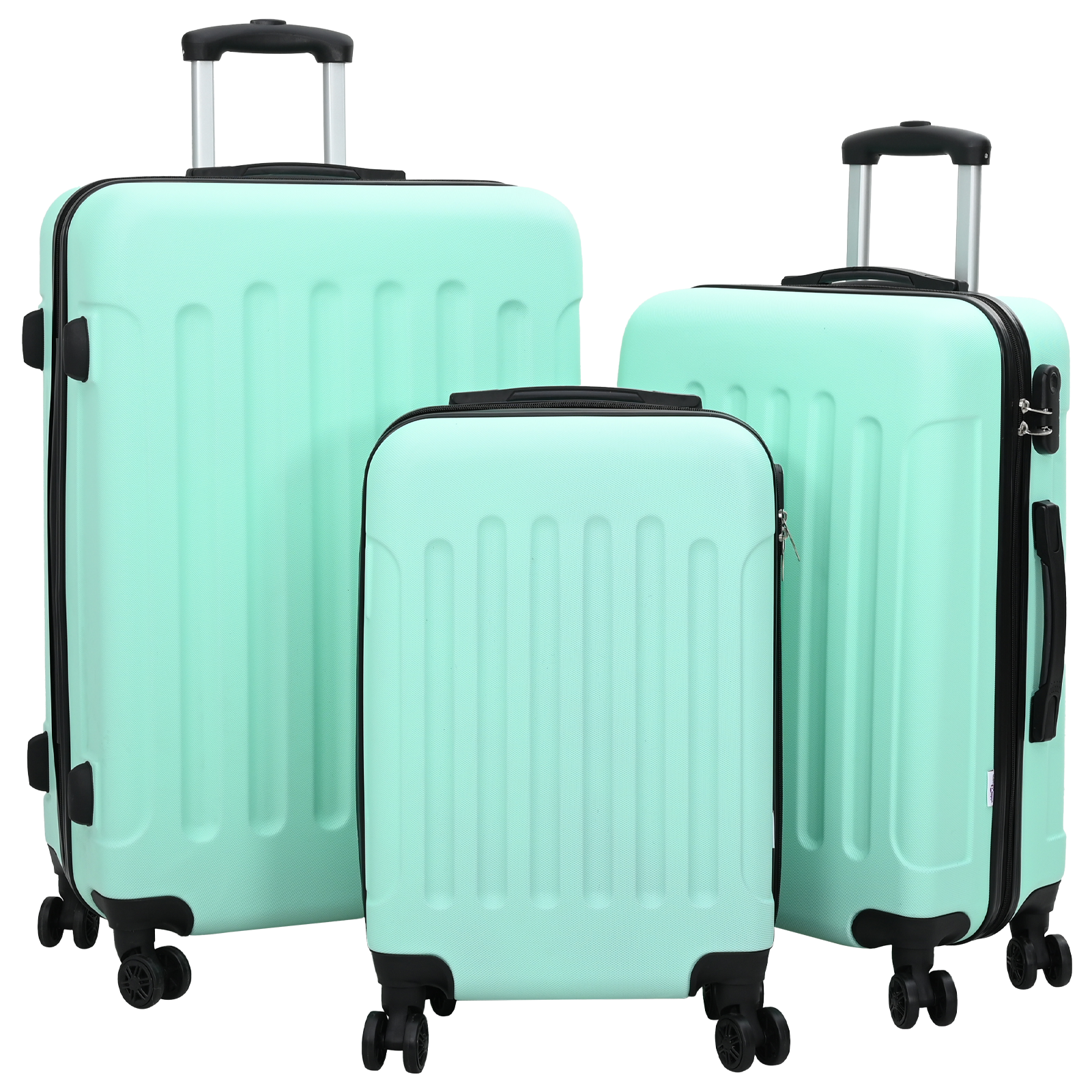 Set di valigie 3 pcs Bagaglio rigido Verde menta 20 24 28 ABS