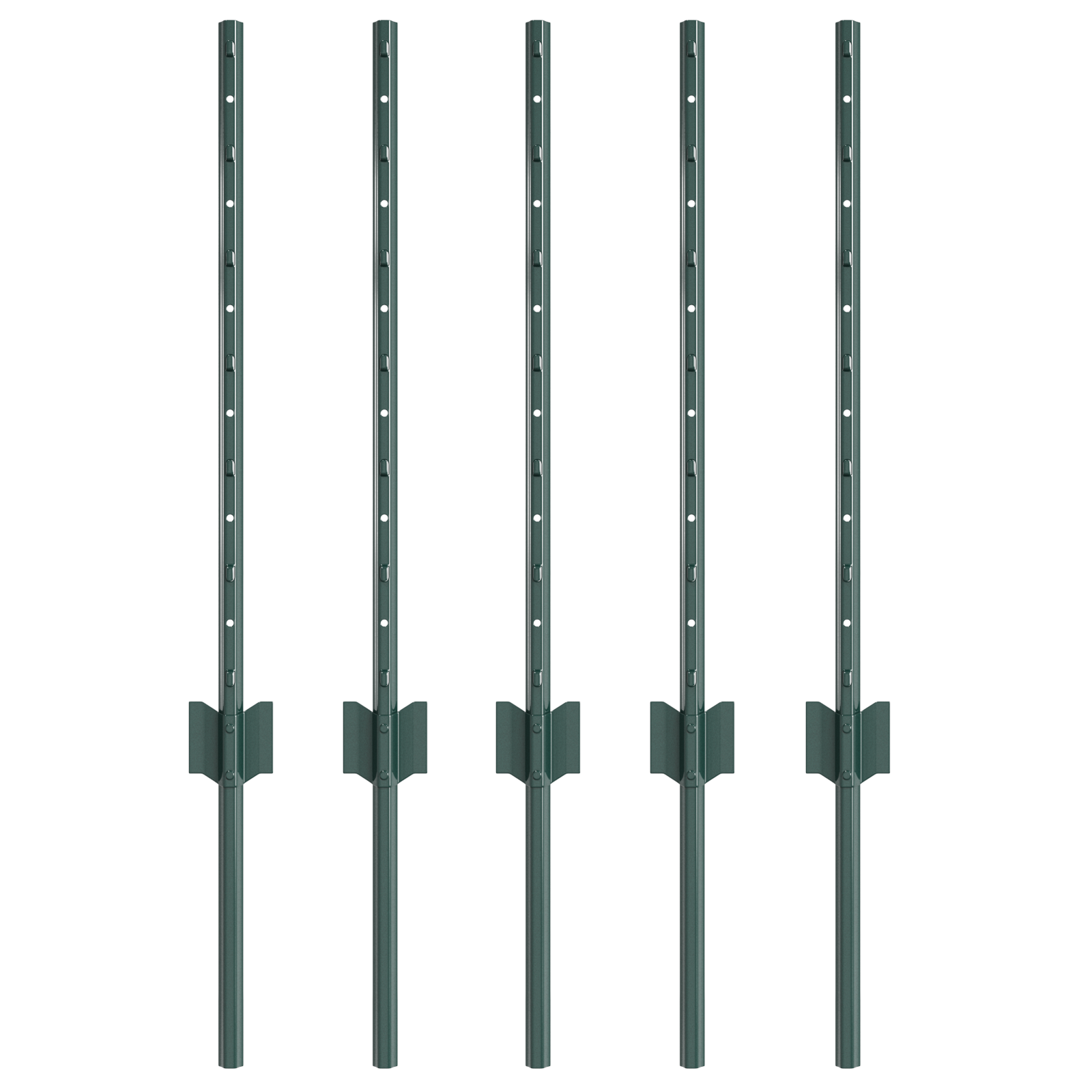 Pali di Recinzione 5 pcs U-Channel Verde 60 cm Acciaio