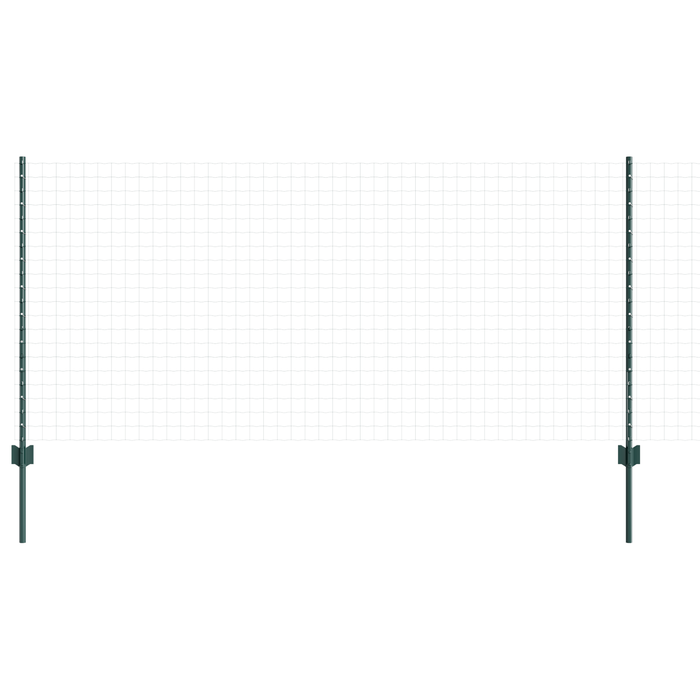 Pali per Recinzione 11 pcs U-Channel Verde 100 cm Acciaio