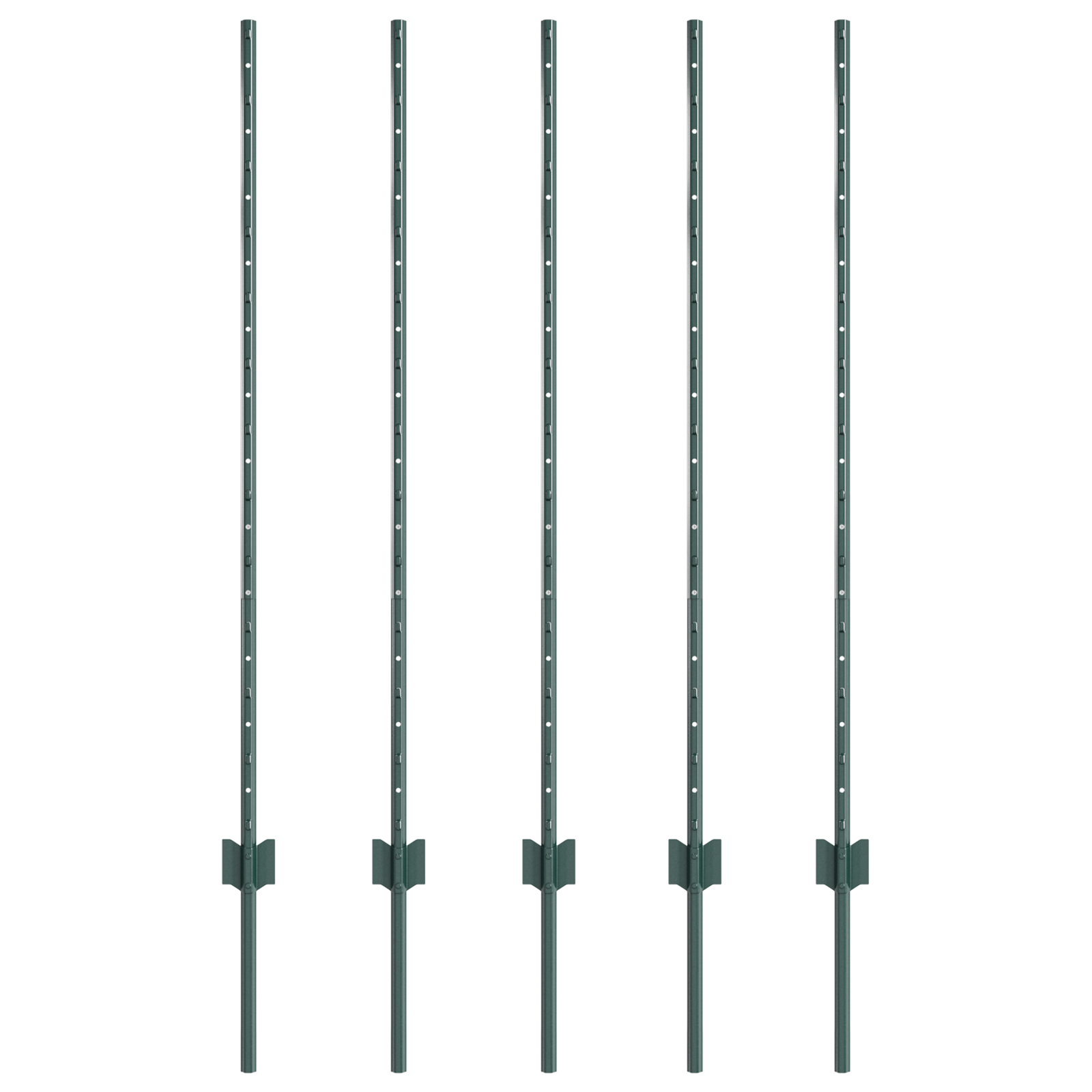Pali di Recinzione 5 pcs Canale a U Verde 120 cm Acciaio