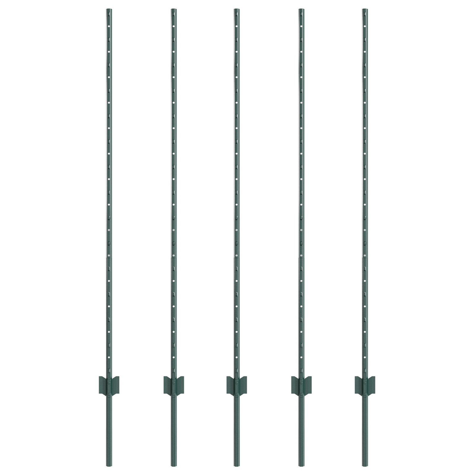 Pali per Recinto 5 pcs U-Channel Verde 140 cm Acciaio