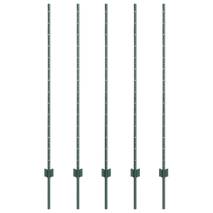 Pali per Recinto 5 pcs U-Channel Verde 140 cm Acciaio