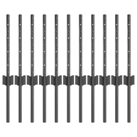 Pali di Recinzione 11 pcs U-Channel Grigio 40 cm Acciaio