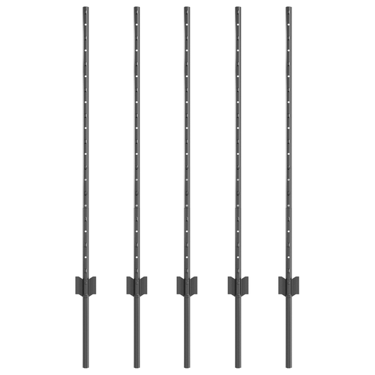 Pali di recinzione 10 pcs Canale a U Grigio 100 cm Acciaio