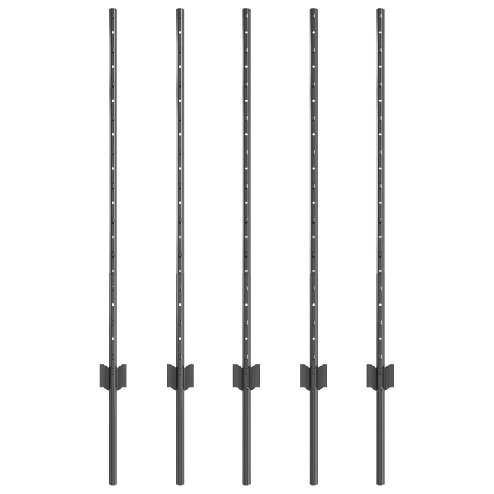 Pali di recinzione 10 pcs Canale a U Grigio 100 cm Acciaio