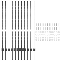 Pali per Recinzione 22 pcs U-Channel Grigio 120 cm Acciaio
