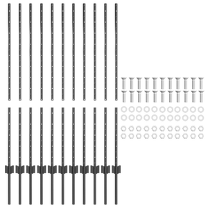 Pali per Recinzione 22 pcs U-Channel Grigio 120 cm Acciaio