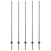 Pali per Recinzione 10 pcs U-Channel Grigio 150 cm Acciaio