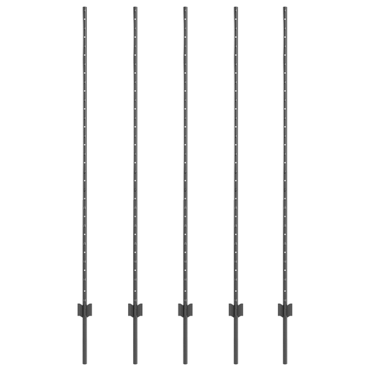 Pali per Recinzione 10 pcs U-Channel Grigio 150 cm Acciaio