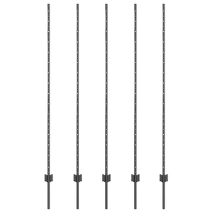 Pali per Recinzione 10 pcs Canale a U Grigio 160 cm Acciaio