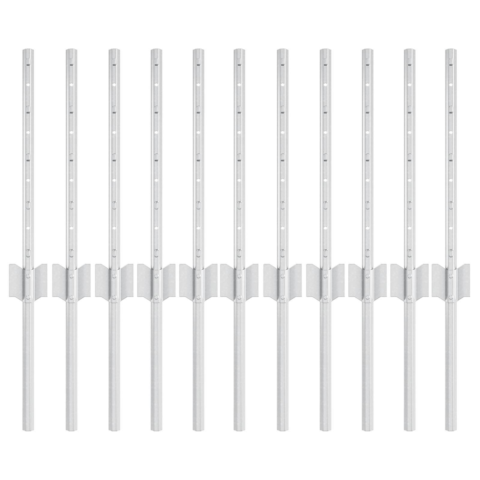 Pali per recinzione 11 pcs U-Channel 40 cm Acciaio zincato