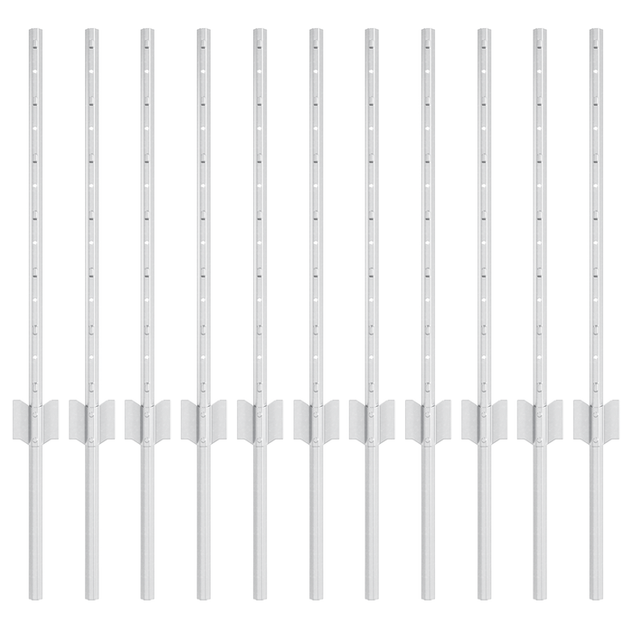 Pali per Recinzione 11 pz Canale a U 60 cm Acciaio Zincato