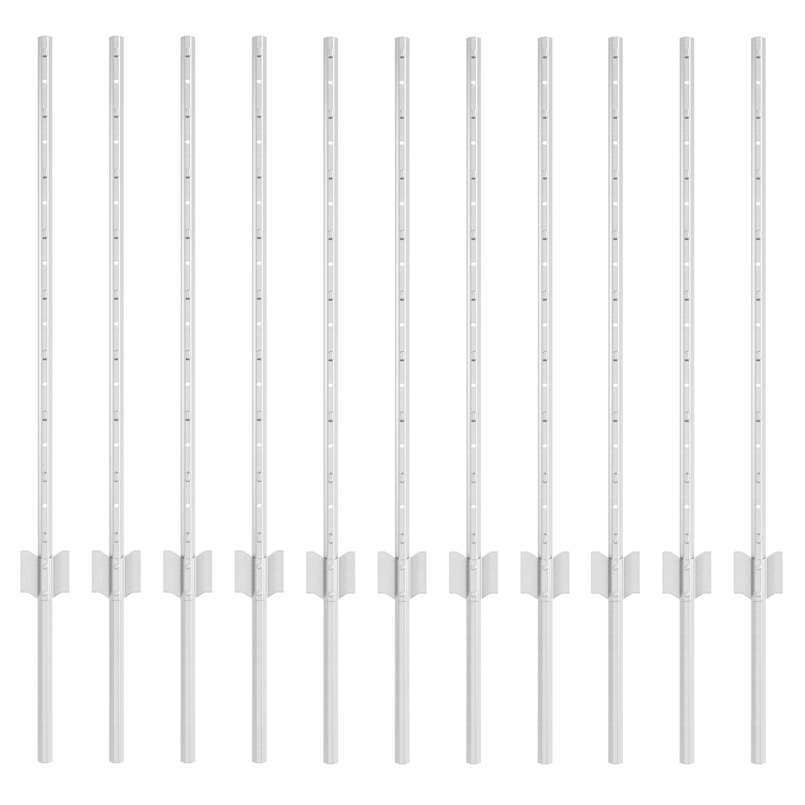 Pali per Recinzione 11 pcs U-Channel 80 cm Acciaio Zincato