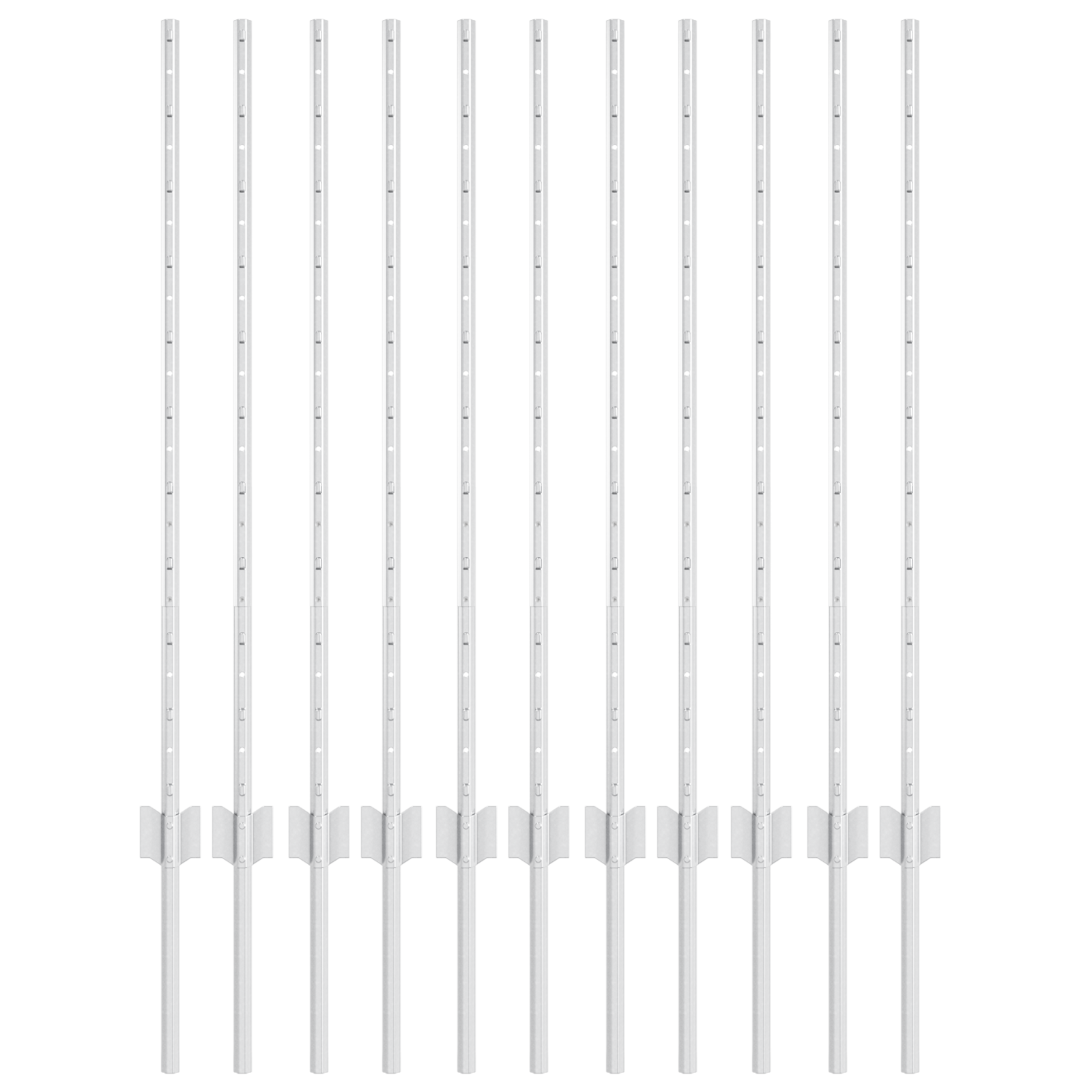 Pali di Recinzione 22 pz Canale U 100 cm Acciaio Zincato