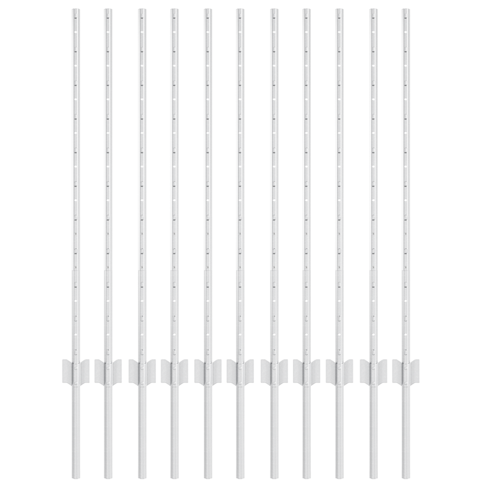 Pali di Recinzione 22 pz Canale U 100 cm Acciaio Zincato