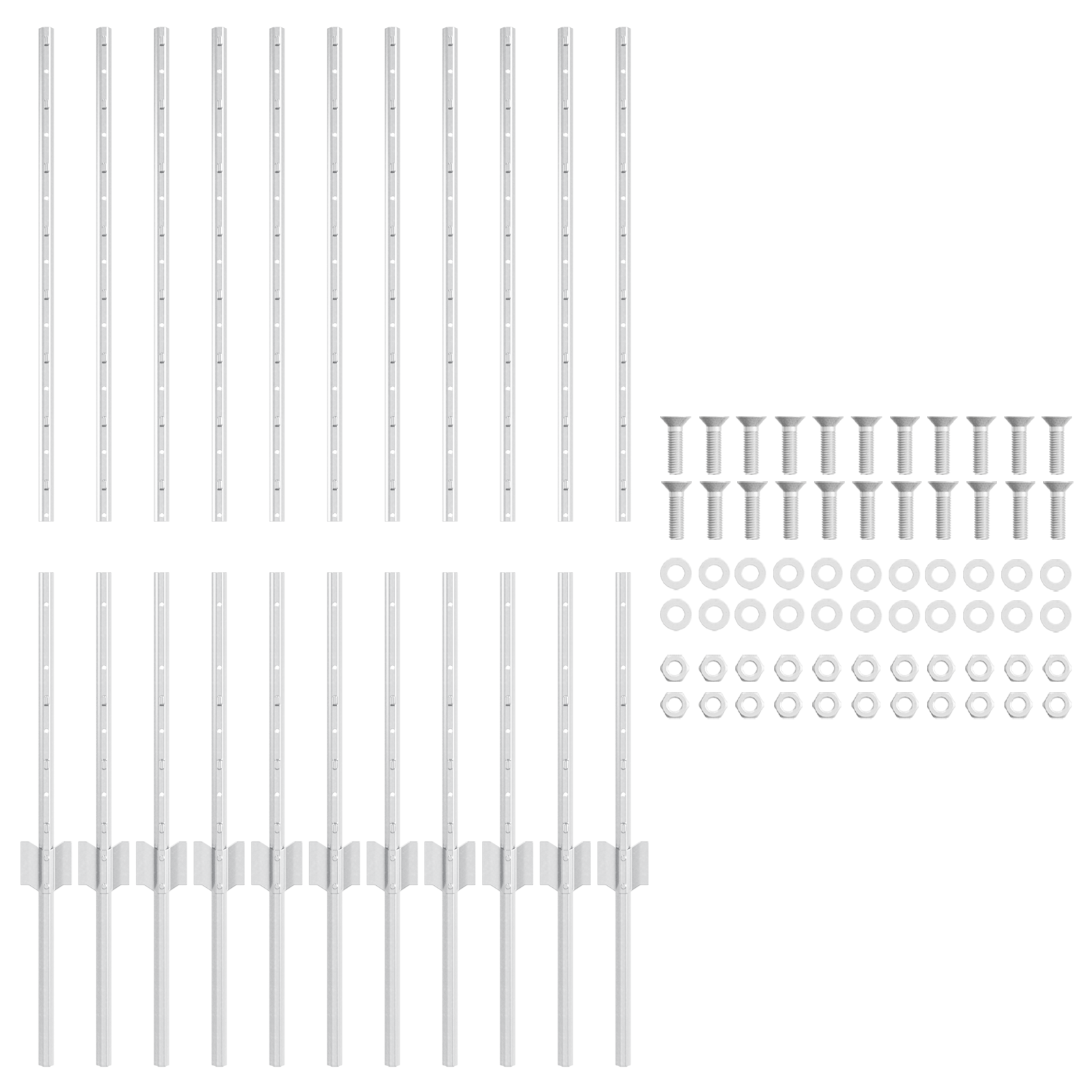 Pali di Recinzione 22 pz Canale U 100 cm Acciaio Zincato