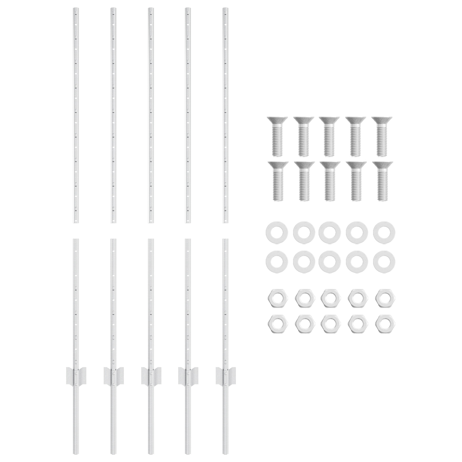 Pali per Recinzione 10 pcs U-Channel 120 cm Acciaio Zincato