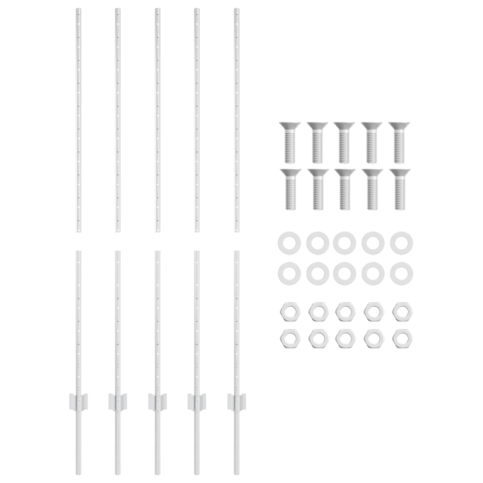 Poste per recinzione 10 pz Canale a U 140 cm Acciaio zincato