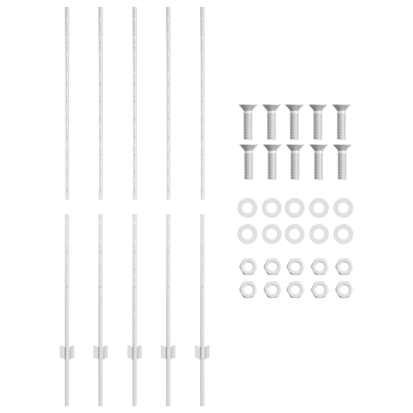 Pali 10 pcs U-Channel 150 cm Acciaio Zincato