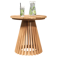Tavolo Laterale da Giardino Ø50x49.5 cm in Legno Massello di Teak