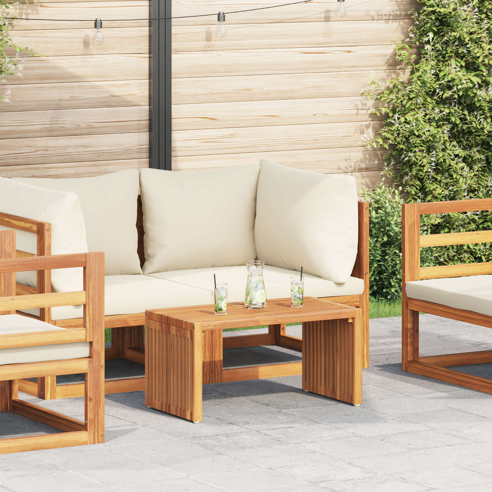 Tavolino da giardino 70x37,5x35,5 cm in legno massello di teak