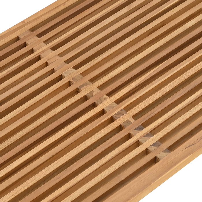 Tavolo Laterale da Giardino 110x55x35.5 cm Legno Massello di Teak