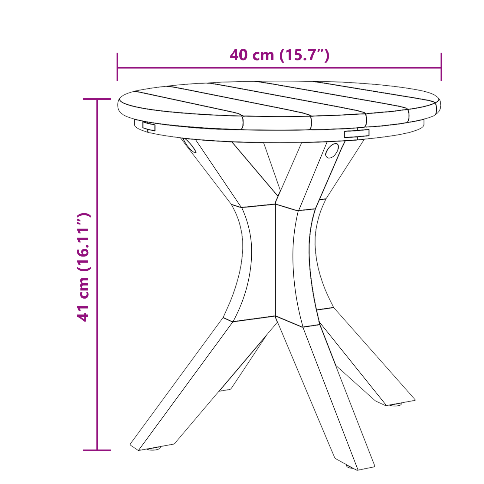 Tavolo da Giardino Ø40x41 cm Legno Massello Teak