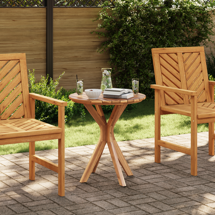 Tavolo Bistro da Giardino Ø70x75 cm in Legno Massello di Teak