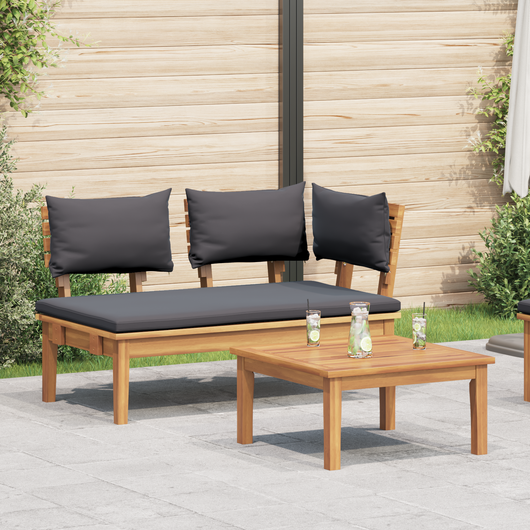 Set di Panchine da Giardino in Legno Massello di Teak
