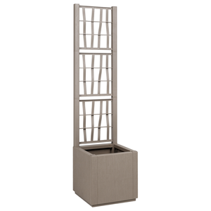 Fioriera da Giardino con Trellis Marrone Chiaro 36x36x140 cm in PP