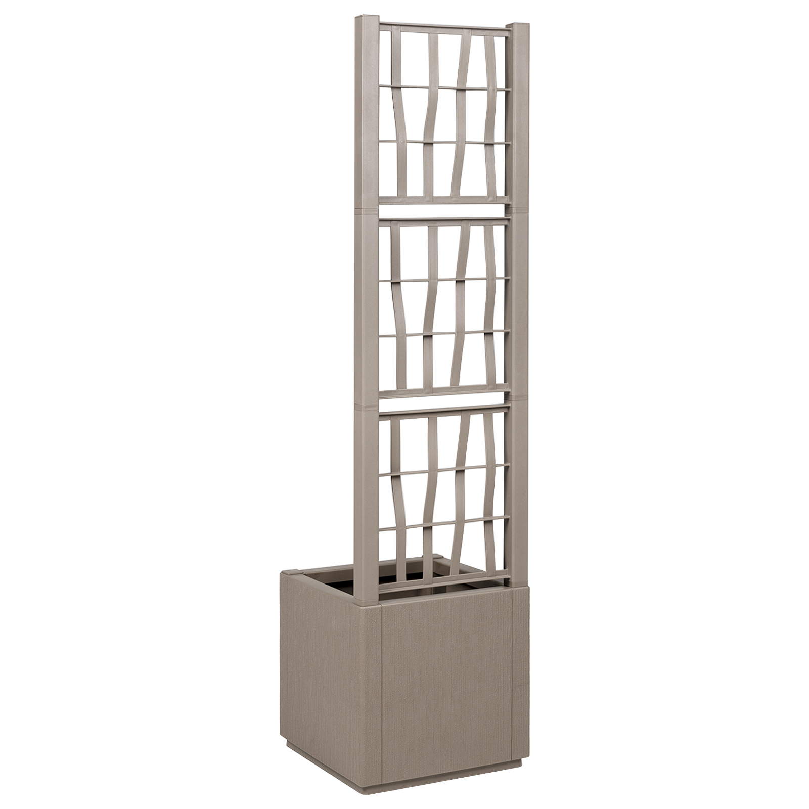 Fioriera da Giardino con Trellis Marrone Chiaro 36x36x140 cm in PP