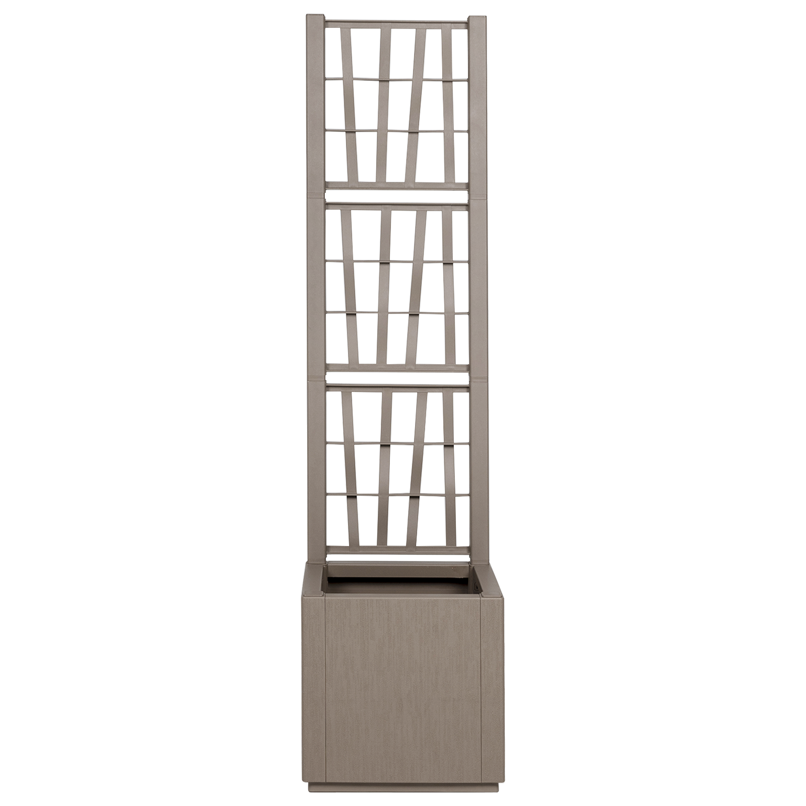 Fioriera da Giardino con Trellis Marrone Chiaro 36x36x140 cm in PP