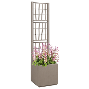 Fioriera da Giardino con Trellis Marrone Chiaro 36x36x140 cm in PP