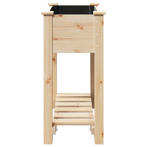Fioriera da giardino  con ripiano 71x37x76 cm in legno massello di abete